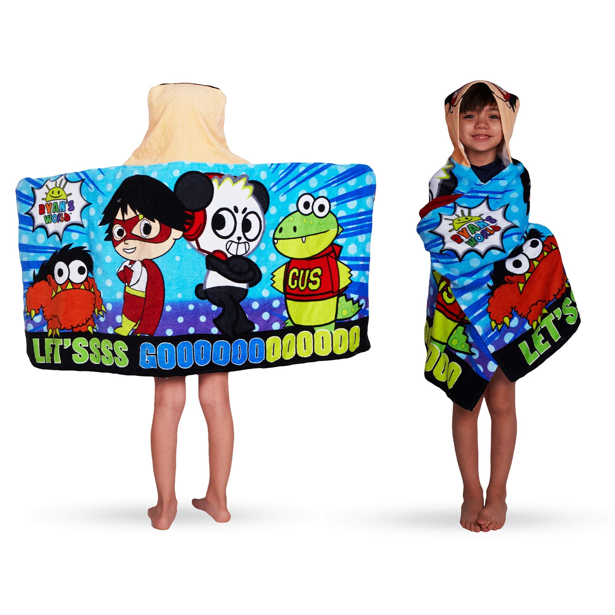 Franco Kids Bath And Beach Soft Cotton Terry Hooded Towel Wrap, 24' X 50', Ryans WBCBBB07T6NWP41