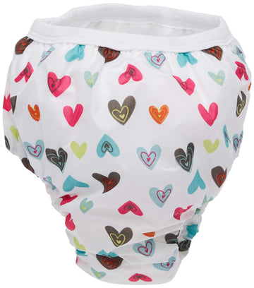 Kushies Baby Waterproof Training Pant (38-44 Pounds), Doodle White Hearts, X-Large