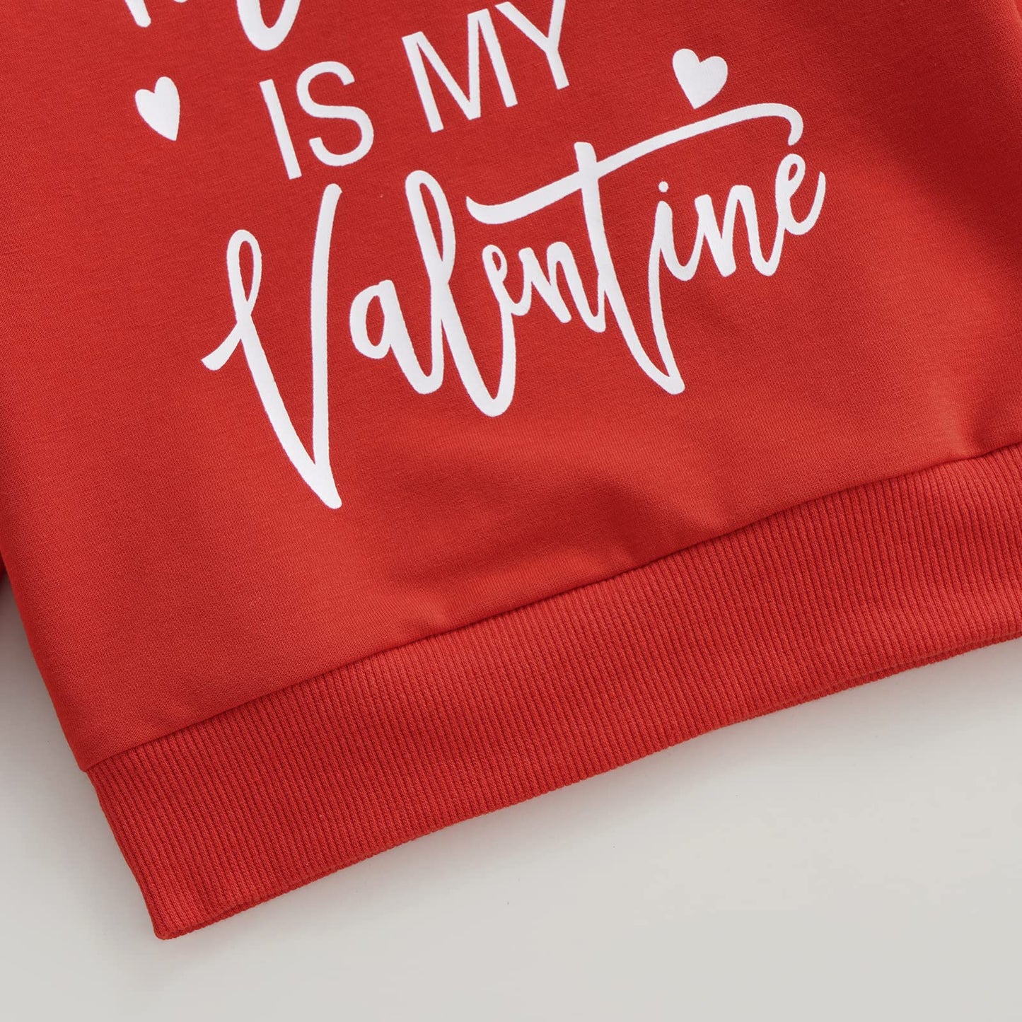 Infant Baby Girl Boy Valentine 'S Day Outfit Long Sleeve Crewneck Sweatshirt Pullover Tops Shirts Fall Winter Clothes (V-Red, 2-