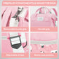 Maryas Small Diaper Bag - Pink Diaper Backpack For Moms & Girls - Waterproof Baby Bag With Insulated Pockets & Stroller Straps