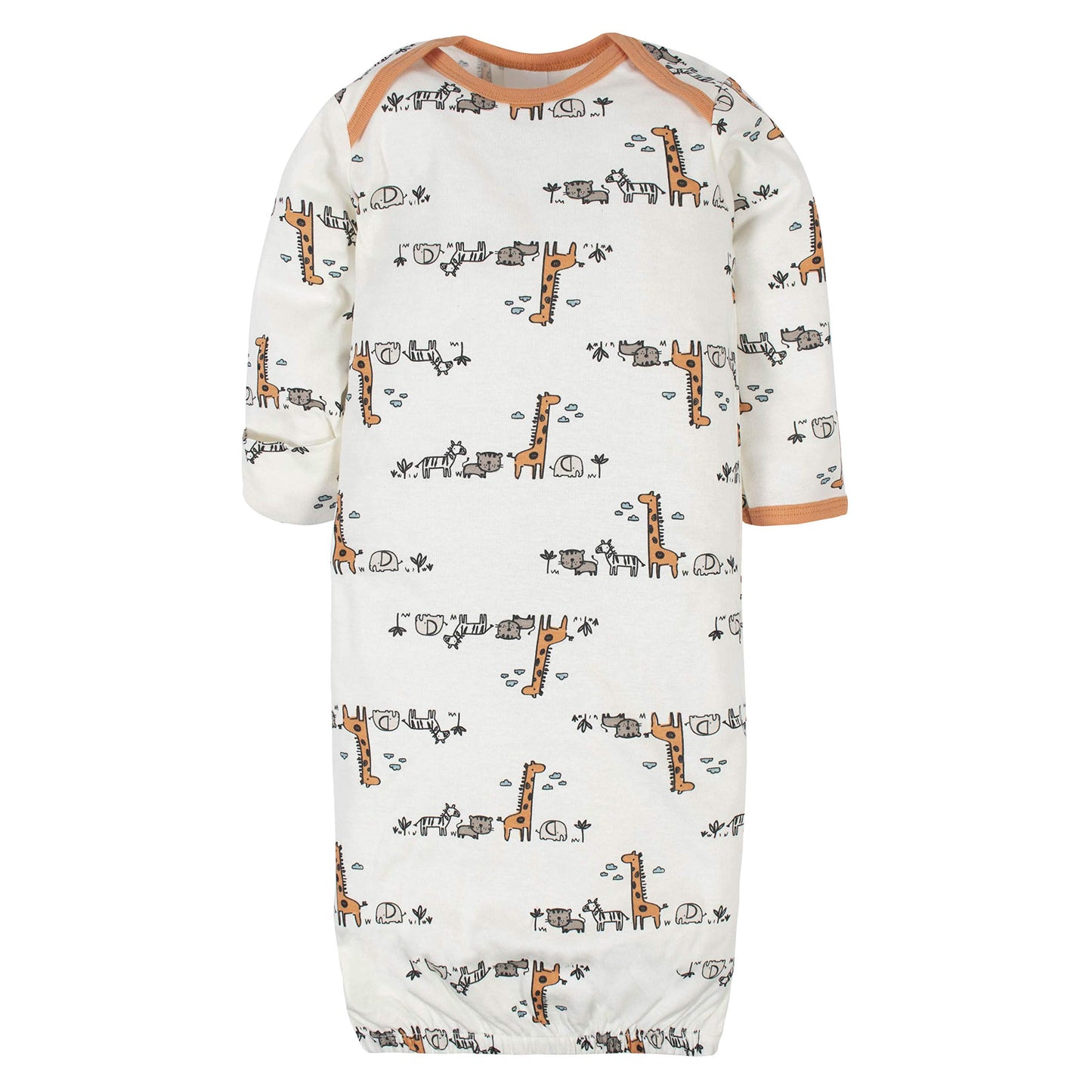 Gerber Unisex Baby Boy And Girls 4-Pack Sleeper Gown Jungle Blue 0-6 Months