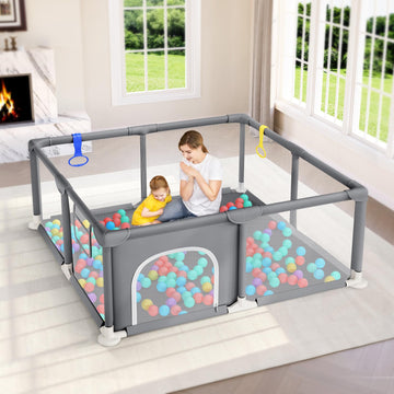 Dripex Baby Playpen, 71  47 Play Pens for Babies and Toddlers, Safe Anti-Fall Play Yard with Gates, Baby Fence with Breathable M