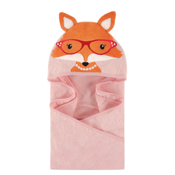 Hudson Baby Unisex Baby Cotton Animal Face Hooded Towel, Foxy, One Size