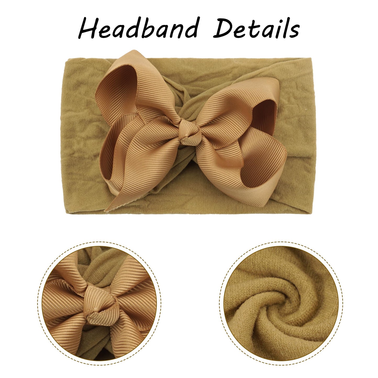C  Llot 20 Colors Baby Girl Headbands With 4.5 Inches Hair Bows Nylon Turban Head Wraps Headbands For Newborn Infants And Toddle