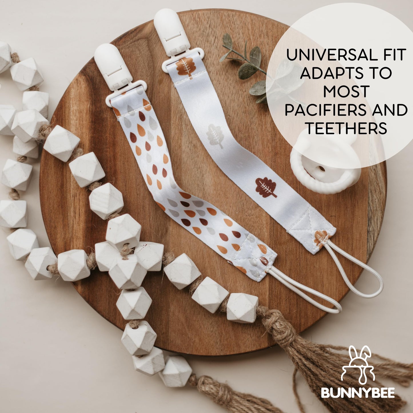 Bunnybee Neutral Garden Friends Pacifier Clip Set, 6 Pack Pacifier Holder Clip For Boys And Girls, Stylish And Practical Baby Bi