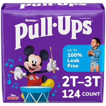 Pull-Ups Boys' Potty Training Pants, 2T-3T (16-34 Lbs), 124 Count (4 Packs Of 31)