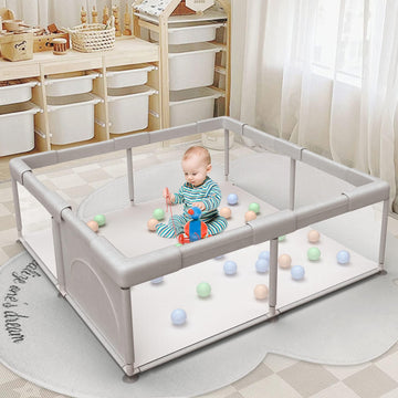 79x79 Inch Baby Playpen for Babies and Toddlers, Extra Large Play Yards for Indoor & Outdoor with Zipper Gates, Breathable Mesh 