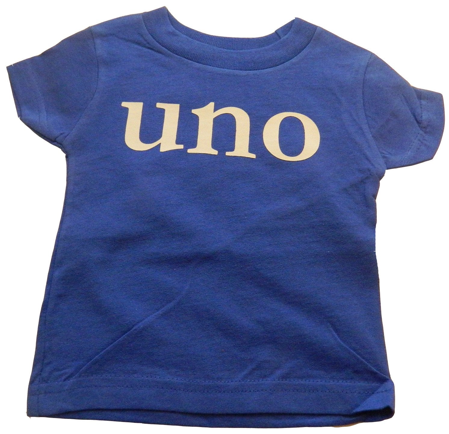 Custom Kingdom Boys' Uno First Birthday T-Shirt Blue (18 Months)