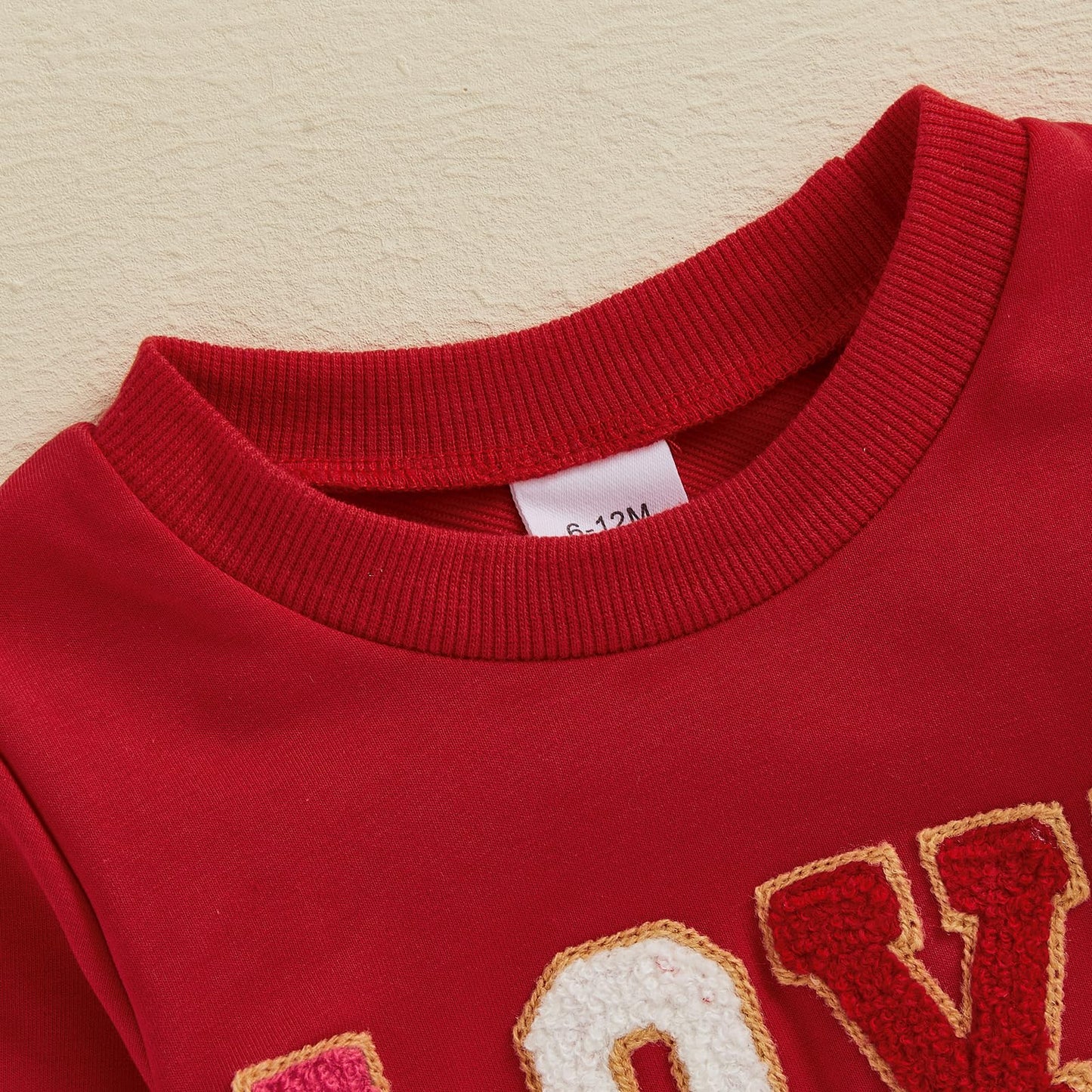 Iddolaka Toddler Baby Girls Valentines Day Outfits Long Sleeve Letter Sweatshirt Shirt Heart Flared Pants Spring Clothes (L-Love