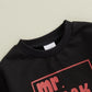Baby Boy Fall Clothes Set Long Sleeve Letter Print Sweatshirt Pants Valentines Day Outfits 6 12 18 24 Months 2T (Black, 18-24 Mo