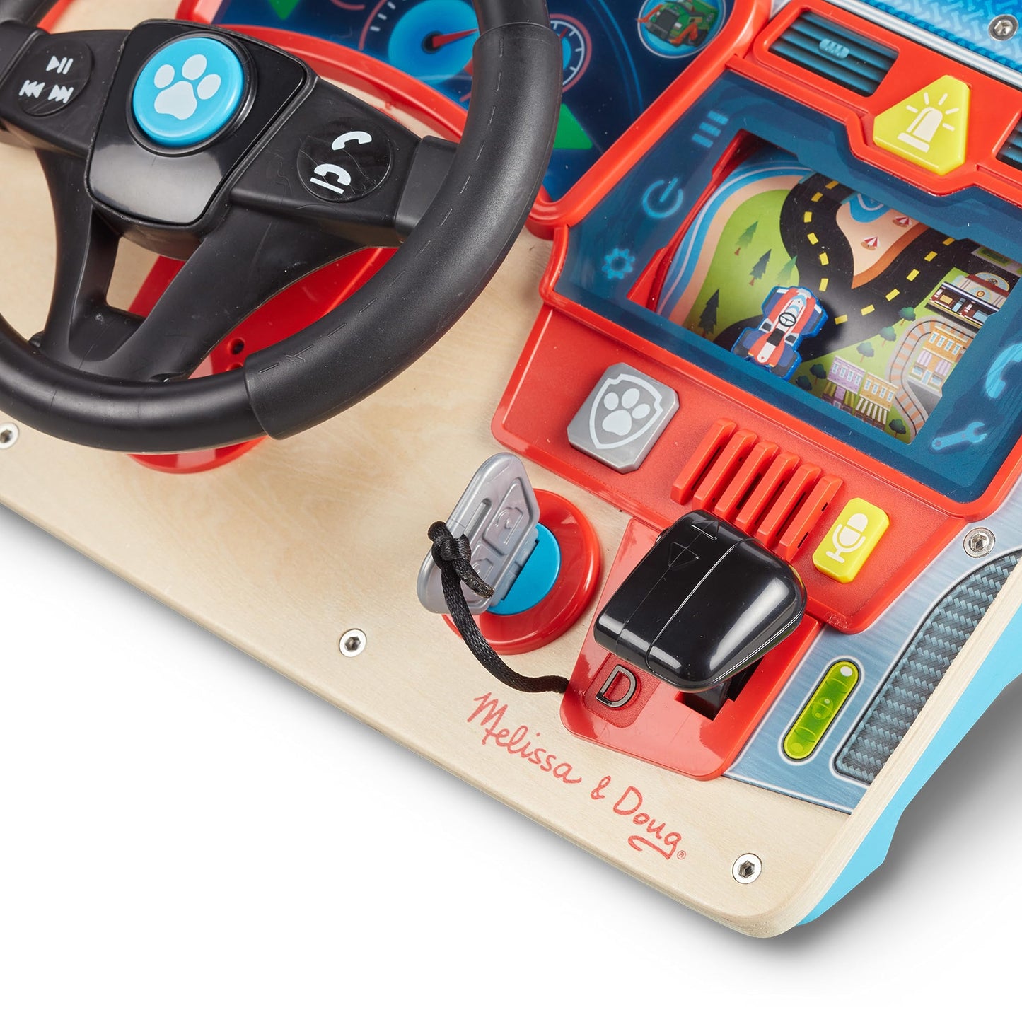Melissa & Doug PAW Patrol Rescue Mission Wooden Dashboard - Kids Activity Board, Toddler Sensory Toys, Pretend Play Driving Toy,