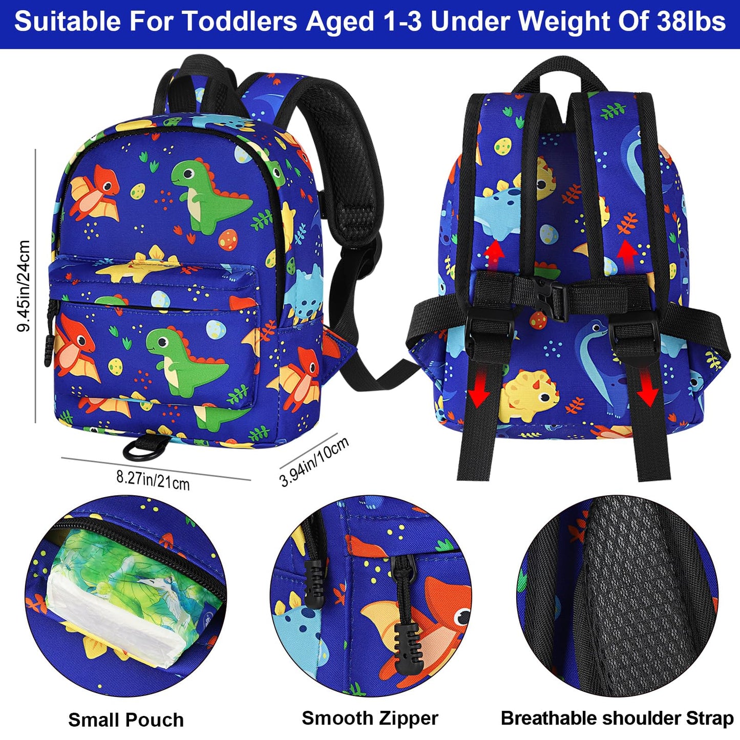 Accmor Toddler Backpack Leash Harness, Cute Kids Backpack With Anti Lost Wrist Link, Child Backpack Leash Baby Walking Harness B