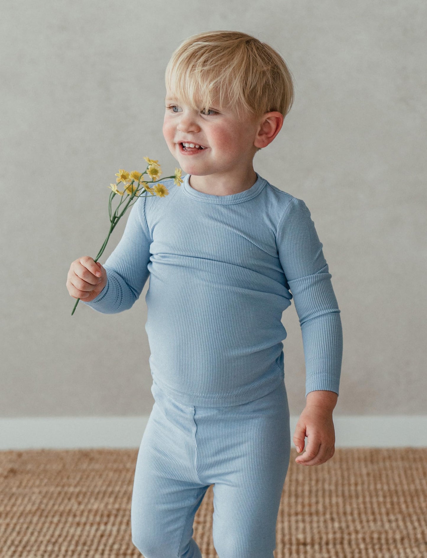 Avauma Baby Boys Girls Pajama Set Kids Toddler Snug Fit Ribbed Sleepwear Pjs For Daily Life Style (Js/Sky Blue(L))