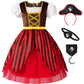 Relibeauty Girls Pirate Dress Sea Buccaneer Costume, 4T-4/110