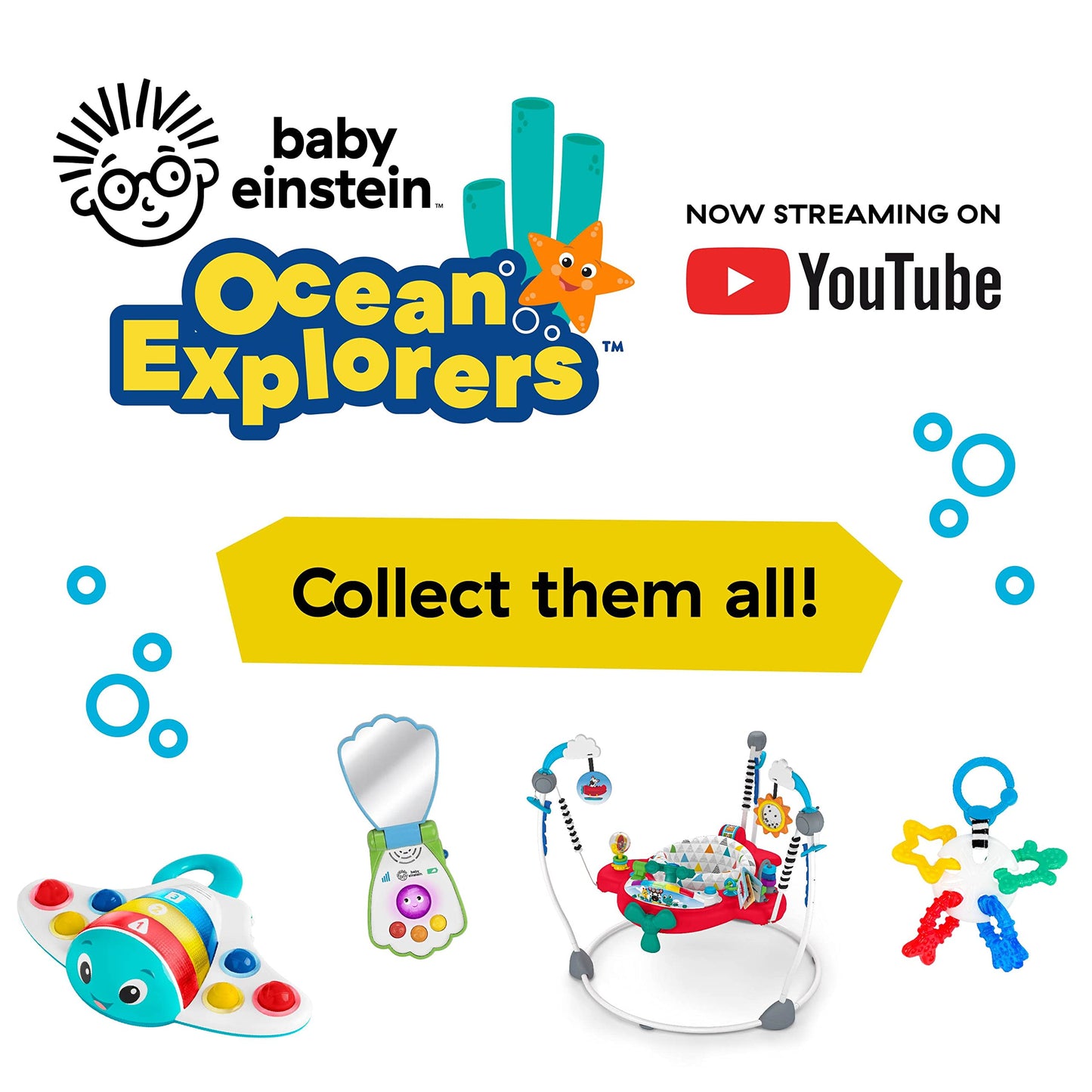 Baby Einstein Ocean Explorers Neptunes Cuddly Plush Composer Musical Discovery Toy, Ages 6 Months and up