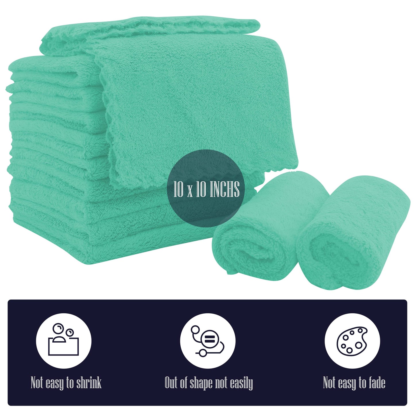 16 Pack Baby Washcloths - 10X10 Inch, Coral Fleece - Extra Absorbent And Soft Wash Clothes For Newborns, Infants And Toddlers -