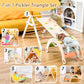 Deli 7 In 1 Pikler Triangle Set, Large Size Toddler Climbing Triangle Set, Wooden Baby Jungle Gym Indoor, Foldable Montessori Cl