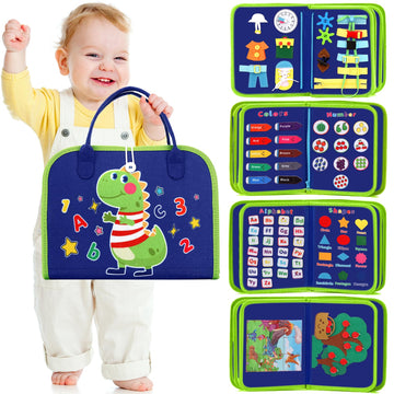 Montessori Toys for 1 2 3 4 Year Old, Toddler Toys Ages 1-4, Busy Board Book, Educational Learning Sensory Boys Toys, Ideal Todd