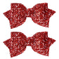 Cute 4' Sparkly Glitter Red Hair Bows For Girls Boutique Alligator Clips Hair Barrettes Glittery Sequin Cheer Pins,Teens Toddle
