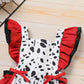 Newborn Dalmatian Costume Baby Girl Black and White Devil Costume Kids Dress up Cosplay Halloween Dalmation Outfit Toddler Infan