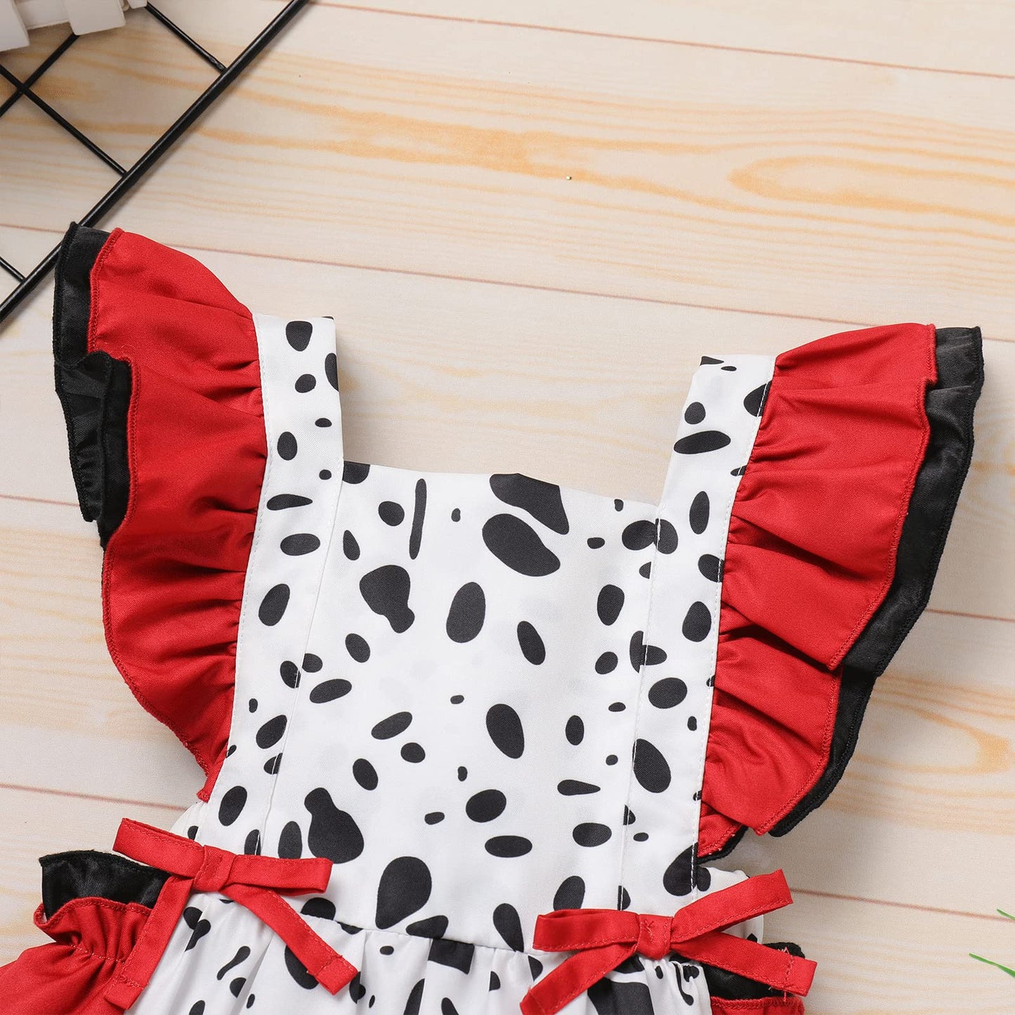 Newborn Dalmatian Costume Baby Girl Black and White Devil Costume Kids Dress up Cosplay Halloween Dalmation Outfit Toddler Infan