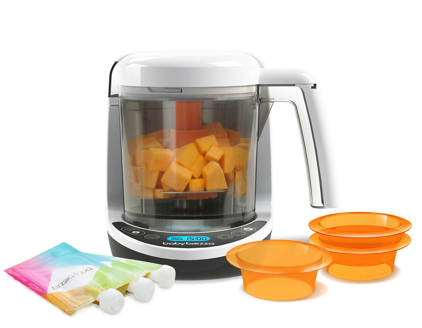 Baby Brezza Small Baby Food Maker Set - Cooker And Blender In One To Steam And Puree Baby Food For Pouches - Make Organic Food F