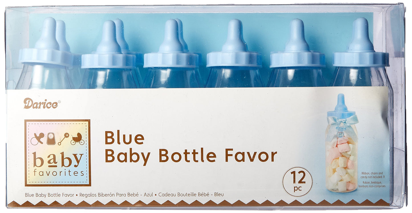 Darice, 12 Piece, 5 Inch, Blue Baby Favor Bottle
