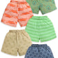 Luvlap Baby Boys & Girls Regular Fit 100% Cotton Shorts Pack Of 5, Peach, Olive, Grey, Beige & Paradise Green, M (3 To 6 Months)