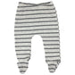 123 Bear Baby Soft Cotton Spandex Pants With Feet (Gray Stripe 4-Pack, 0-3 Months)