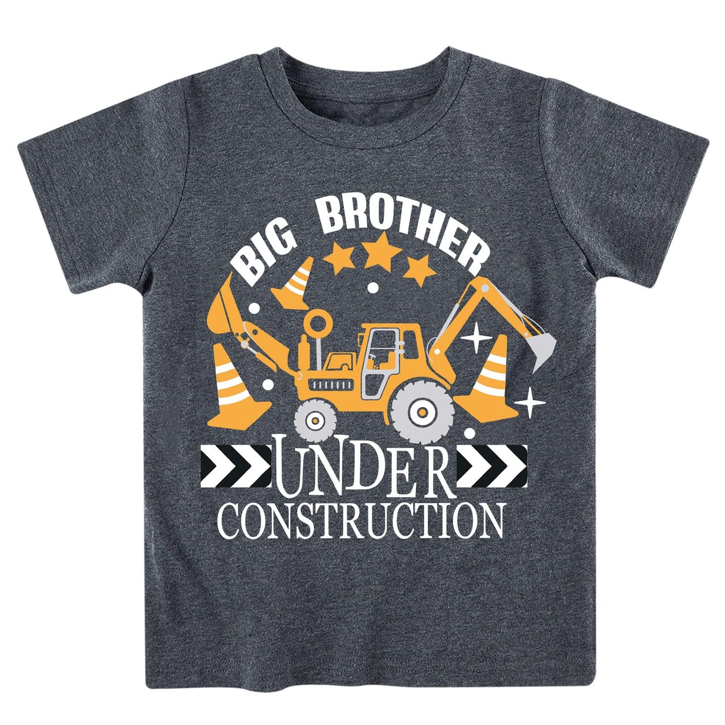 Funnycokid Big Brother Shirt 4T 3T Boys Promoted To Big Brother Backhoe Loader Construction Digging It T-Shirt Black Size 4 Preg