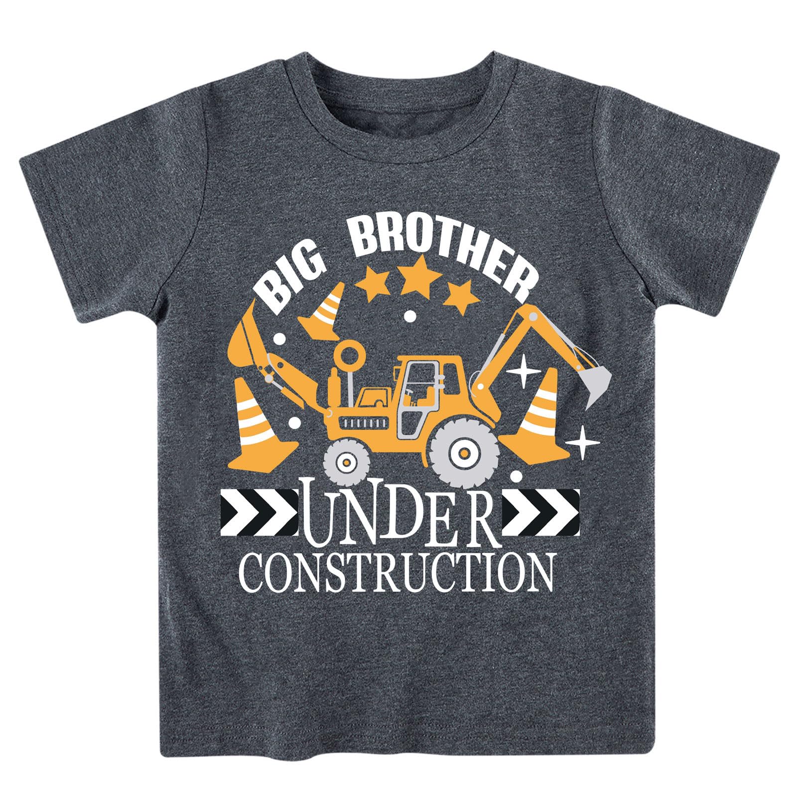 Funnycokid Big Brother Shirt 4T 3T Boys Promoted To Big Brother Backhoe Loader Construction Digging It T-Shirt Black Size 4 Preg