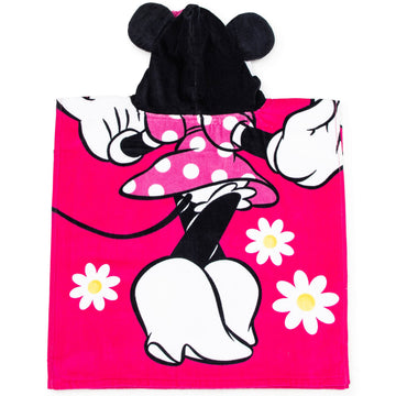 Disney Minnie Mouse 22' X 22' Hooded Poncho Bath/Beach Towel