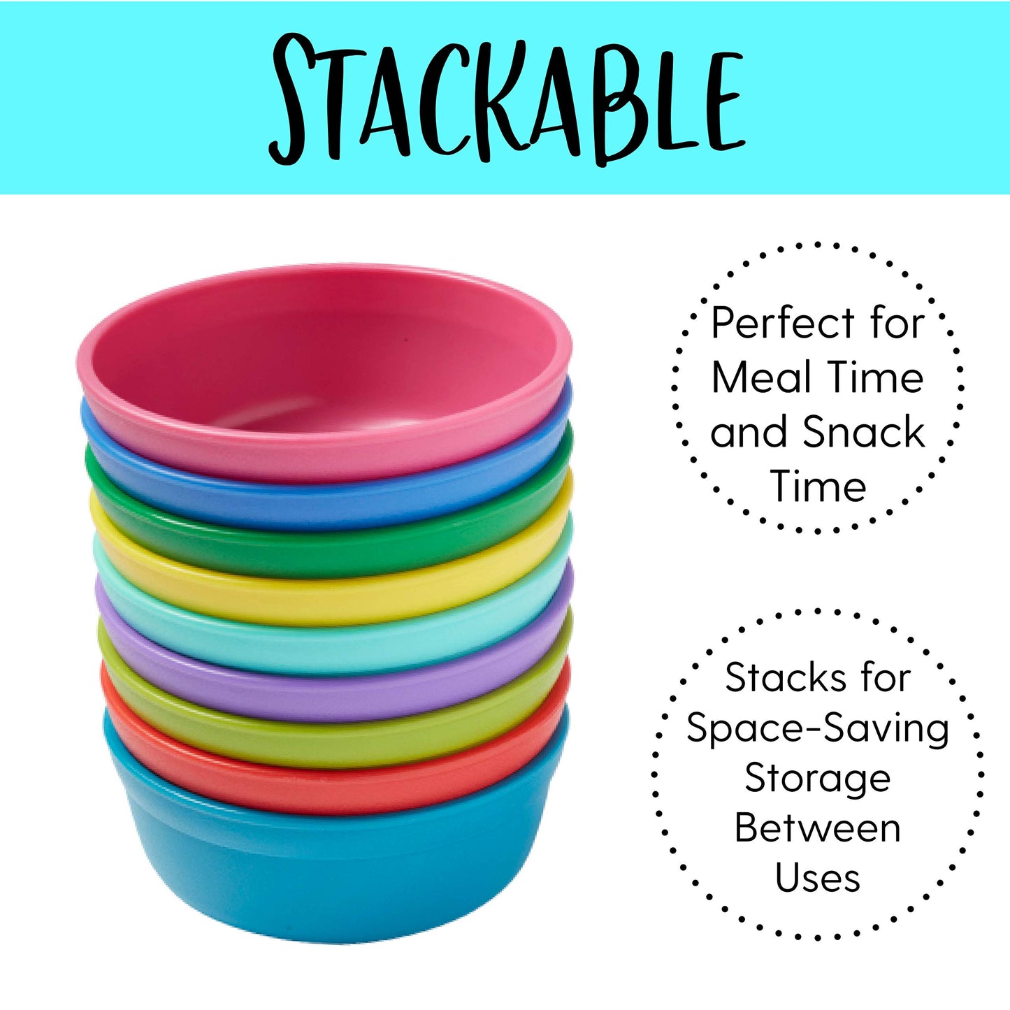 Ecr4Kids Elr-18100-Be My First Meal Pal Snack Bowls - Bpa-Free, Dishwasher Safe, Stackable Bowls For Baby, Toddler And Child Fee