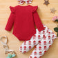 Baby Girl Valentines Day Outfit Infant Valentines Clothes Love Heart Romper Pants Set Newborn Valentines Day Gifts 0-3 Months Ba
