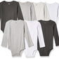 Carter'S Baby 7-Pack Long Sleeve Bodysuits, White/Grey, 18M