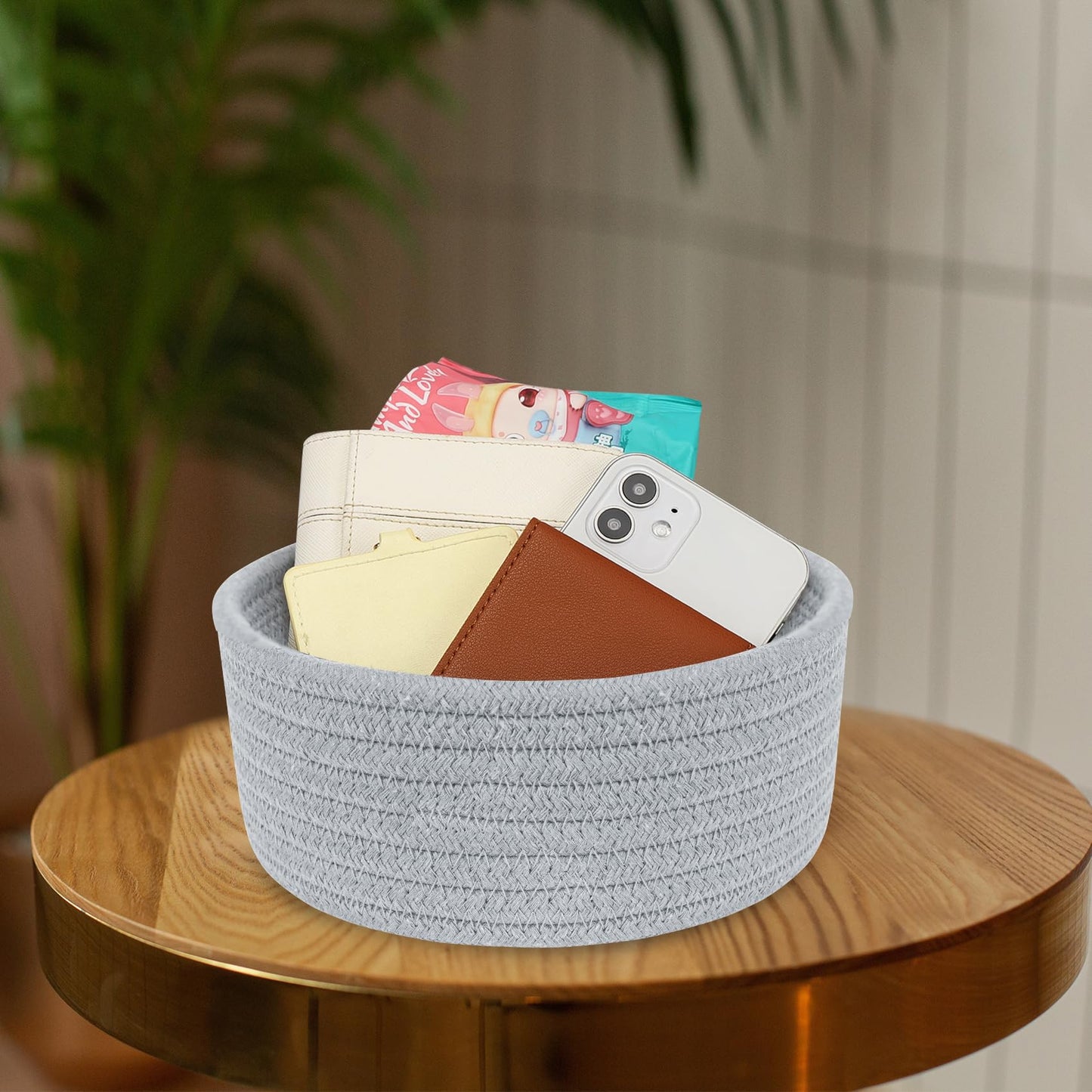 Abenkle 2 Pack Small Baskets, Cotton Rope Woven Basket, Cute Mini Tiny Storage Baskets, Decorative Boho Basket For Nursery Livin