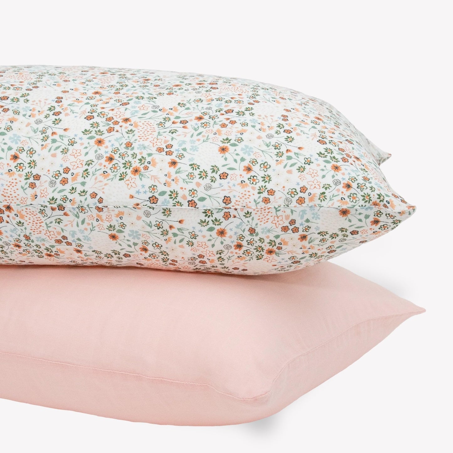 Little Unicorn Standard Pillowcase 2 Pack | Super Soft & Breathable Muslin Fabric | Snug Envelope Closure (Petal Press)