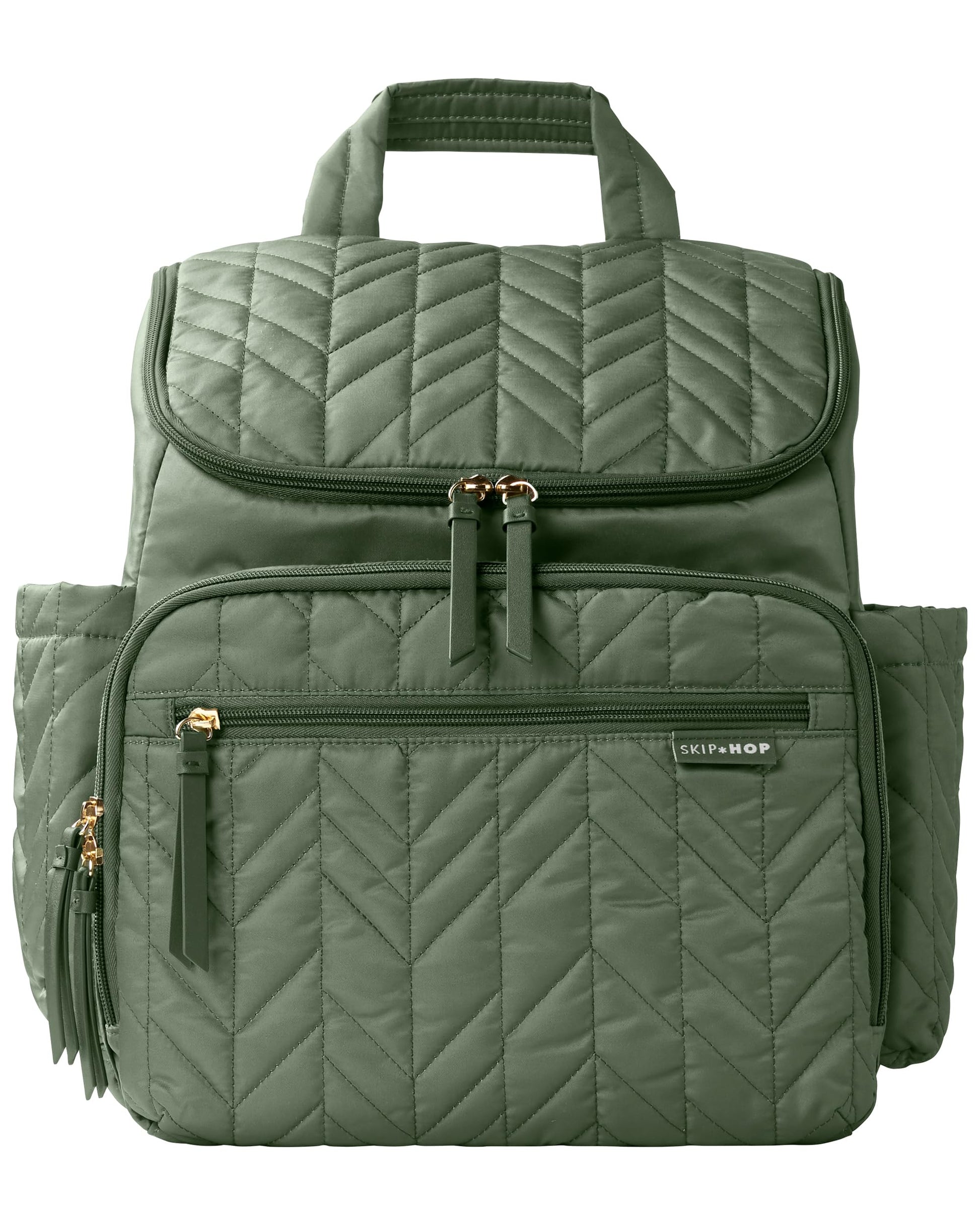 Skip Hop Diaper Bag Backpack: Forma, Multi-Function Baby Travel Bag With Changing Pad & Stroller Attachment, Sage