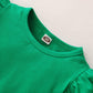Lysmuch Toddler Baby Girls Long Sleeve Ruffle T Shirt Kids Casual Plain Solid Top Blouse T-Shirt Undershirt (Green,3-4T)