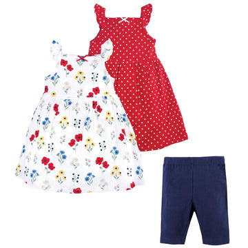 Hudson Baby Infant And Toddler Girl Cotton Dresses And Leggings Wildflower, 18-24 Months