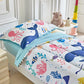 Joyreap 4 Piece Toddler Bedding Set- Ocean Theme White Design, Microfiber Toddler Bedding Comforter Set For Kids Boys Girls