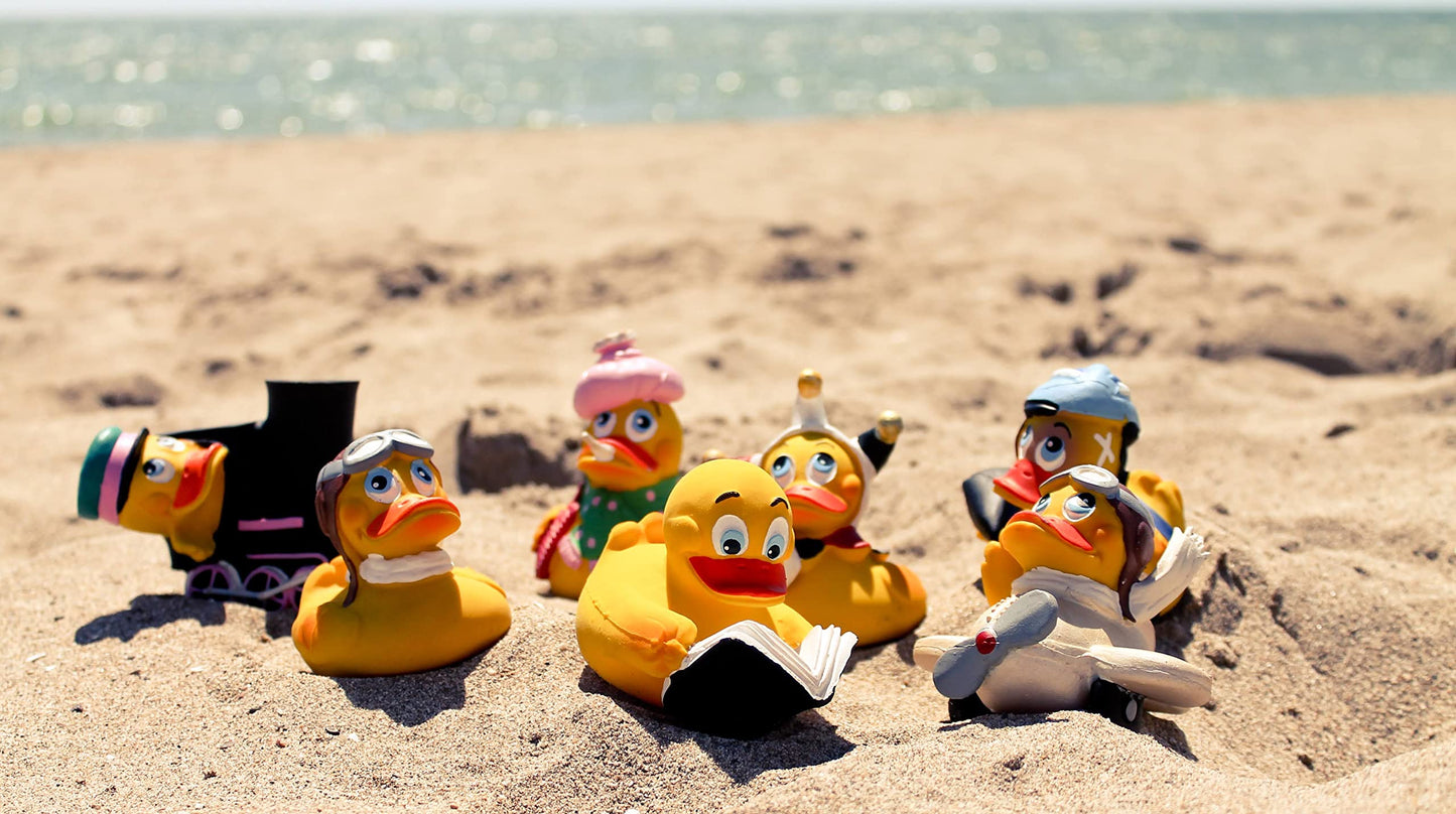 Row Boat Rubber Duck Bath Toy | All Natural, Organic, Eco Friendly, Squeaker | Imported from Barcelona, Spain