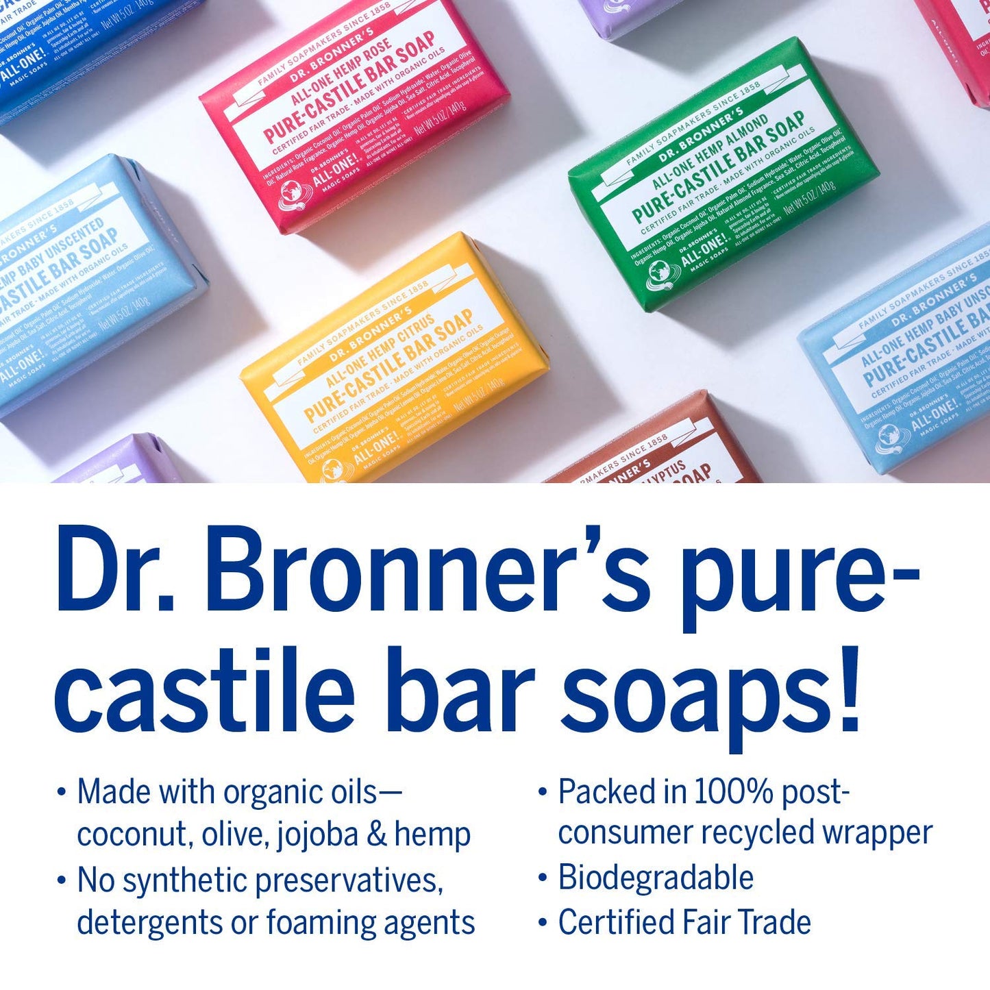 Dr. Bronners Baby Unscented Gift Set - Pure-Castile Liquid and Bar Soaps, Organic Magic Balm, and 4-in-1 Organic Sugar Pump Soa