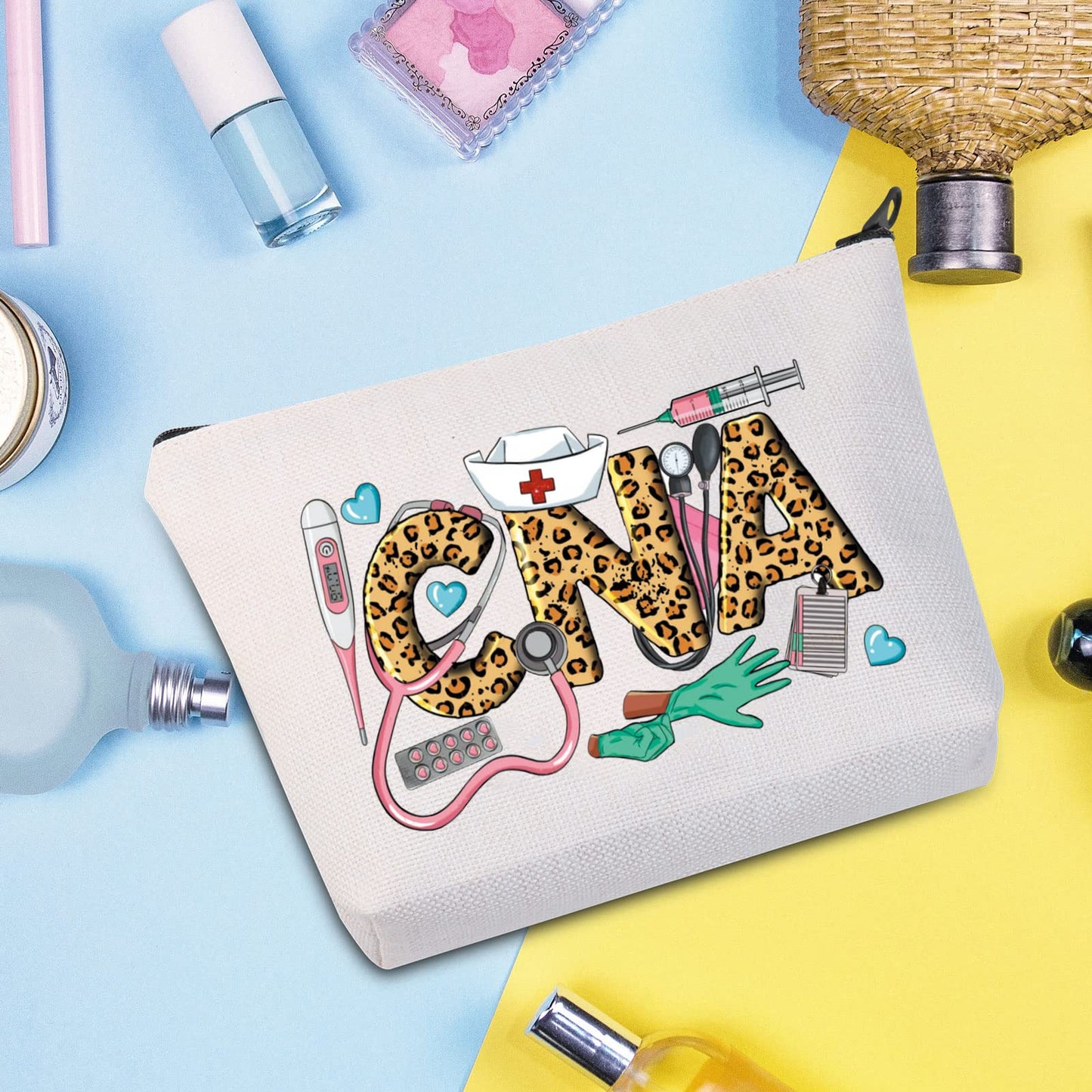 Wzmpa Cna Certified Nursing Assistant Cosmetic Makeup Bag Cna Nursing Graduation Gifts Zipper Pouch Bag For Cna Students Graduat