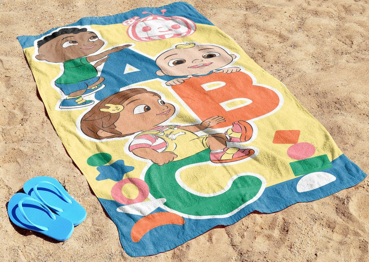 Jay Franco Cocomelon Bath Pool Beach Towel - Kids Super Soft & Absorbent 100% Cotton Towel With Jj, Cody And Nina, Measures 28 X
