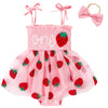 Titkkop Baby Girl 1St Birthday Clothes One Year Old Tulle Romper Sleeveless Bodysuit Cake Smash Outfits(Pink4,12-18M)