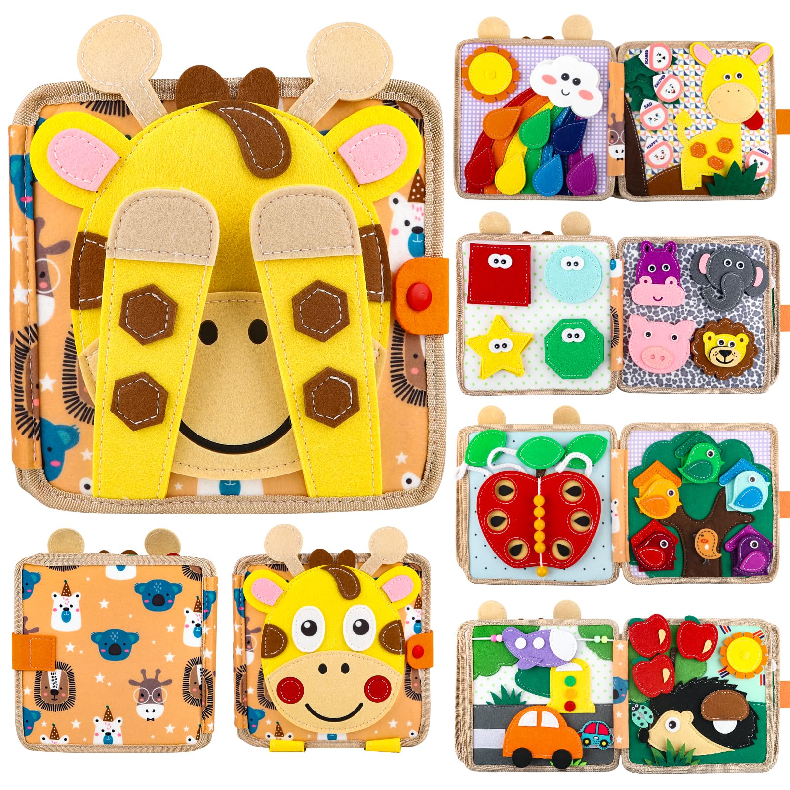 NUOLUTH Montessori Busy Book for Toddlers 1-3, Poke A Dot Sensory Quiet Book - Educational Learning Activities for 1-2 Year Old,