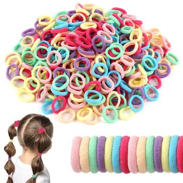 500 PCS Toddler Hair Ties, Kids Hair Ties, Baby Colorful Hair Accessories for Girls and Kids, No Damage Ponytail Holders No Crea