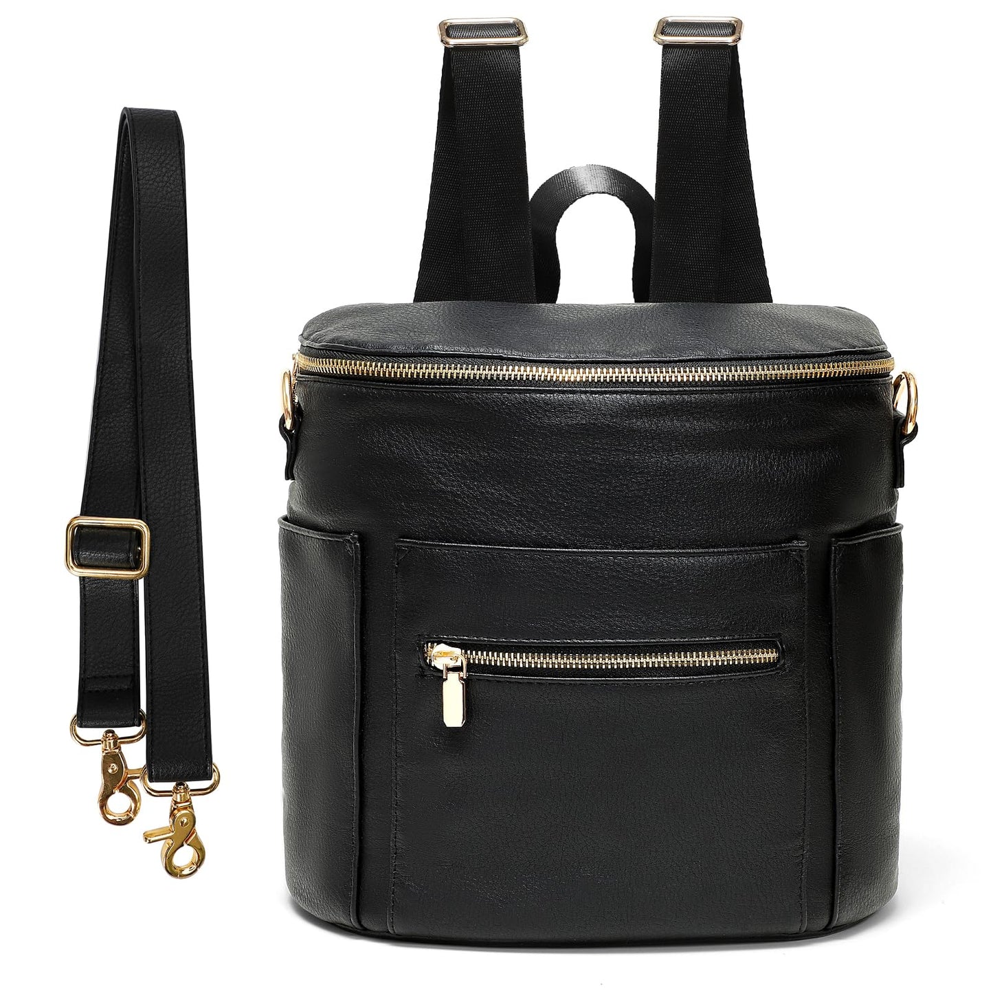 Miss Fong Small Diaper Bag Mini Diaper Bag, Leather Diaper Bag Backpack Mini Backpack With 14 Pockets Insulated Pockets & Should