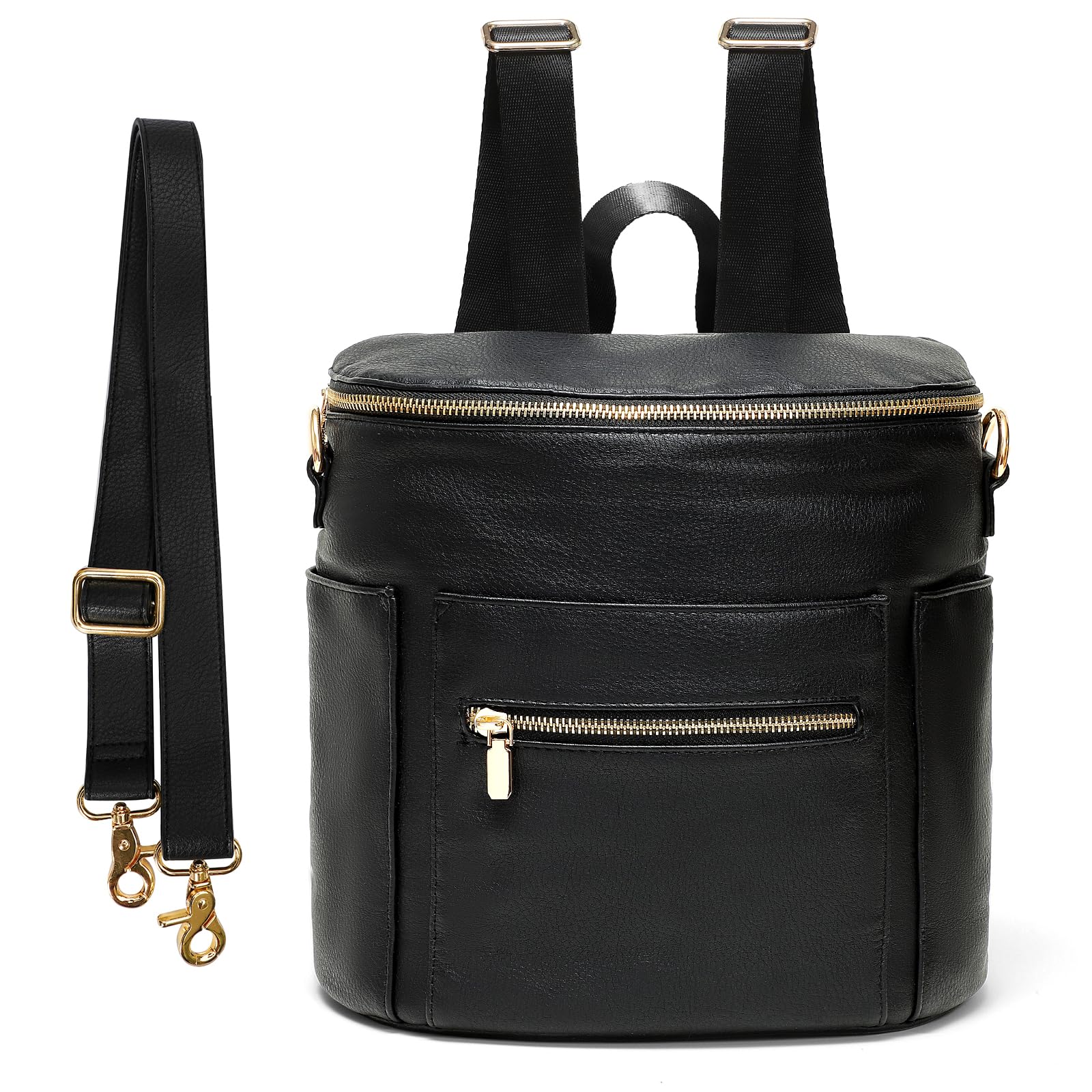 Miss Fong Small Diaper Bag Mini Diaper Bag, Leather Diaper Bag Backpack Mini Backpack With 14 Pockets Insulated Pockets & Should